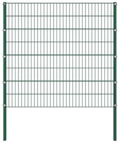 vidaXL Schuttingpaneel met palen 11,9x1,6 m ijzer groen