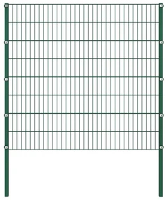 vidaXL Schuttingpaneel met palen 11,9x1,6 m ijzer groen