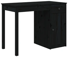 vidaXL Bureau 100x50x75 cm massief grenenhout zwart