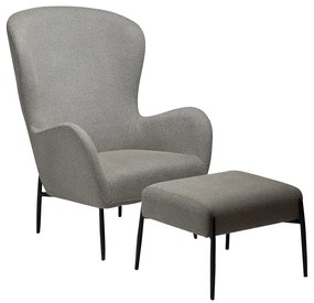 Dan-Form Glam Fauteuil Grijsbruin Boucle Met Hoge Rugleuning