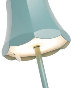 Buitenlamp met dimmer LED Retro tafellamp met dimmer mineraal blauw oplaadbaar IP44 - Granny Retro IP44 Buitenverlichting Lamp