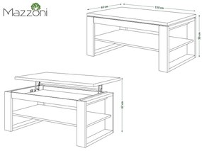 NUO eiken artisan / beige, salontafel