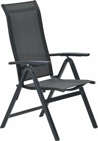 Garden Impressions Siena tuinstoel verstelbaar donker grijs - 2 stuks