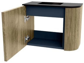 Mondiaz Joya 50cm toiletmeubel ronding rechts dusk met wastafel faye links 1 kraangat urban
