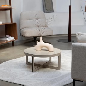 Zuiver Centre Round Beige Ronde Design Salontafel Beige - 68 X 68cm.