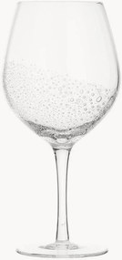 Mondgeblazen rode wijnglas Bubble