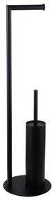 Fortifura Calvi vrijstaande toiletrolhouder met toiletborstel - mat zwart SW1189058