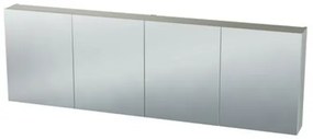 Nemo Spring Nebulo spiegelkast - 200x65x17.8cm - 4 deuren - glazen leggers - met stopcontact - zonder schakelaar - kleur: White Standard 20037016