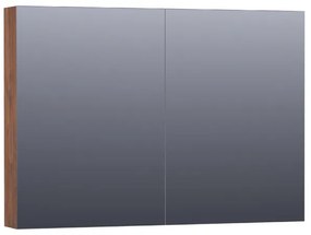 Saniclass Plain Spiegelkast - 100x70x15cm - 2 links/rechtsdraaiende spiegeldeuren - MFC - viking shield SK-PL100VS