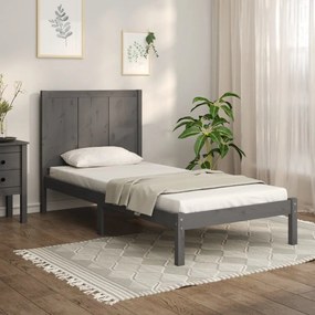 vidaXL Bedframe massief grenenhout grijs 90x190 cm 3FT Single