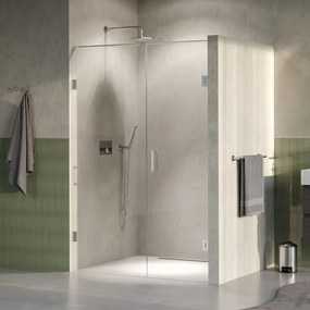 Brauer Void profielloze nisdeur 130cm met draaideur 60cm aan muur RVS geborsteld PVD