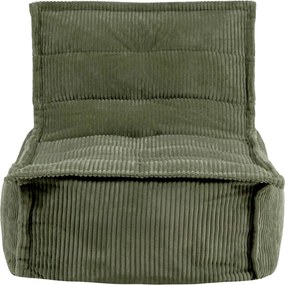 Dolce Zitzak Stoel Cord Lounger - Saliegroen