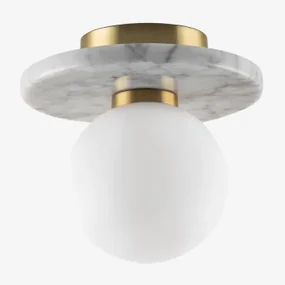Eustace Plafondlamp Van Marmer En Glas Marmer - Sklum