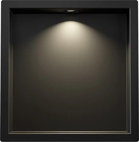 Mueller Black inbouwnis met LED verlichting 30x30cm zwart mat