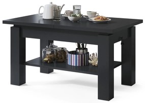 ASTORIA zwart mat, opklapbare salontafel