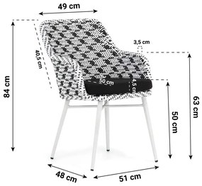 Tuinset 6 personen 220 cm Wicker/Aluminium/Teak/Aluminium/teak/Aluminium/wicker Zwart Lifestyle Garden Furniture Crossway/Los