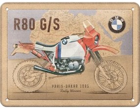 Metalen bord BMW - R80 G/S Paris Dakar, (20 x 15 cm)