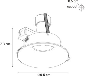 Smart inbouwspot zwart incl. Wifi GU10 50mm - Gijs