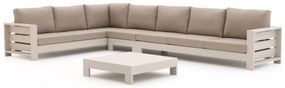 Hoek loungeset Bellagio | 7 personen | Loungeset Beige | Hoekbank Aluminium | 420x265cm | Kees Smit Tuinmeubelen