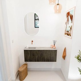 Mondiaz Joya DLux 100cm toiletmeubel shadow met wastafel faye links zonder kraangat glace
