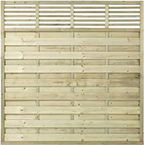 Schutting met doorkijk vuren - Newline recht groen geimpregneerd (180 x 180 cm) geschaafd