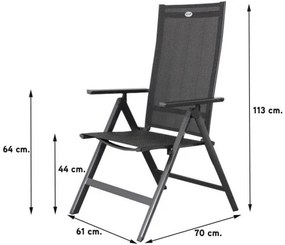 Hartman Napoli/Chaneo verstelbare tuinset - 220x100 cm. - 7-delig