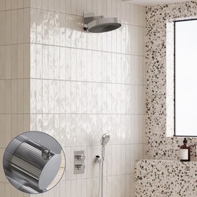 Saniclear Evolution Stripes inbouw regendouche met 2 standen handdouche chroom