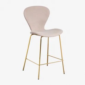 Op Een Hoge Kruk. ↑65 Cm & Goud & Stof Licht Nude Bruin & Tela - Sklum