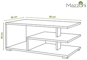Mazzoni LINK beton / wit, salontafel
