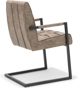 Eetkamerstoel - Jupiter - stof Cowboy retro lederlook taupe