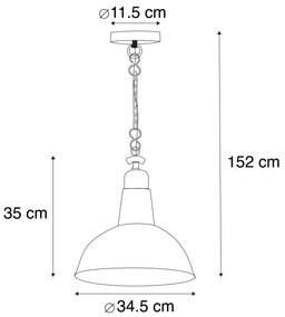 Industriële hanglamp antiek koper - Goliath Industriele / Industrie / Industrial, Retro E27 rond Binnenverlichting Lamp