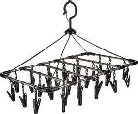 5Five Droogcarrousel met 32 Knijpers - 52,5 x 32 cm - Zwart - Kunststof