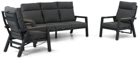Stoel en Bank Loungeset 5 personen Aluminium/teak Grijs  Lifestyle Garden Furniture Marseille