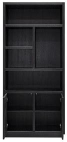 Richmond Interiors Oakura Boekenkast Zwart Eiken Links - 100x45x220cm.