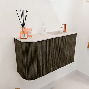 Mondiaz Joya DLux 70cm toiletmeubel ronding links shadow met wastafel faye rechts 1 kraangat meli