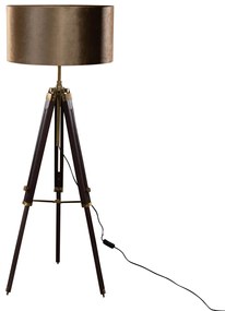 Vloerlamp messing tripod met velours kap brons 50cm - Cortin