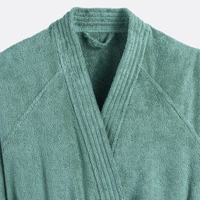Badjas in badstof, kimono kraag, 450g/m², Haxel