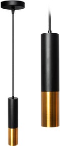 Hangende metalen plafondlamp zwart goud APP469-1CP