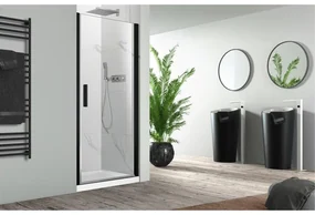 Nemo Pina draaideur 90x200cm 6mm Helder veiligheidsglas met antikalk links en rechts Zwart 441.002.099.VM