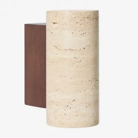 Davise Wandlamp Van Travertijn En Hout ↑16 Cm - Sklum