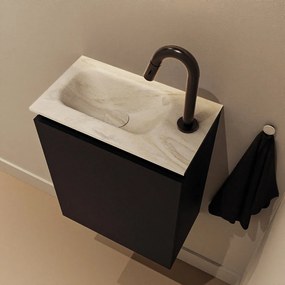 Mondiaz Ture DLux toiletmeubel 40cm urban met wastafel ostra links met kraangat