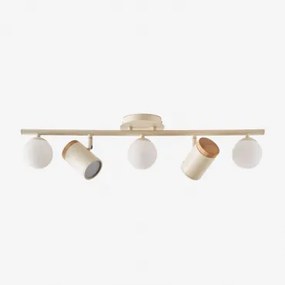 Draaibare Plafondlamp Met 5 Lichtpunten In Amaranto-ijzer Tapioca Beige - Sklum