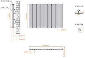 Eastbrook Charlton radiator 85x60cm aluminium 890W wit mat