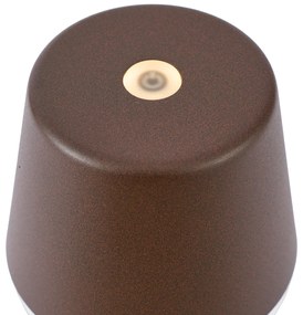 Buitenlamp met dimmer Tafellamp met dimmer roestbruin incl. LED IP65 oplaadbaar met laadstation - Bass Modern IP65 Buitenverlichting rond Lamp