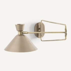 Richtbare wandlamp in verouderde messing, Zoticus