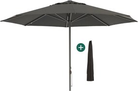Parasol Shadowline Cuba | Inclusief hoes | Rond | 400cm | Met katrol | Zwart | Kees Smit Tuinmeubelen