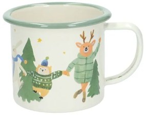 Kerstmok, emaille, dansende dieren, 300 ml