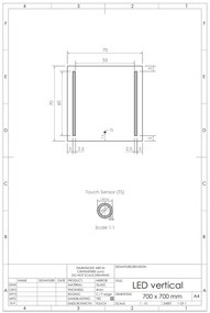 Gliss Design Vertical spiegel met LED-verlichting en verwarming 70x70cm