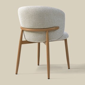Eiken Eetkamerstoel Met Ronde Rug Creme