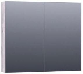 BRAUER Dual Spiegelkast - 80x70x15cm - 2 links- rechtsdraaiende spiegeldeur - MFC - Birch SK-DU80BR